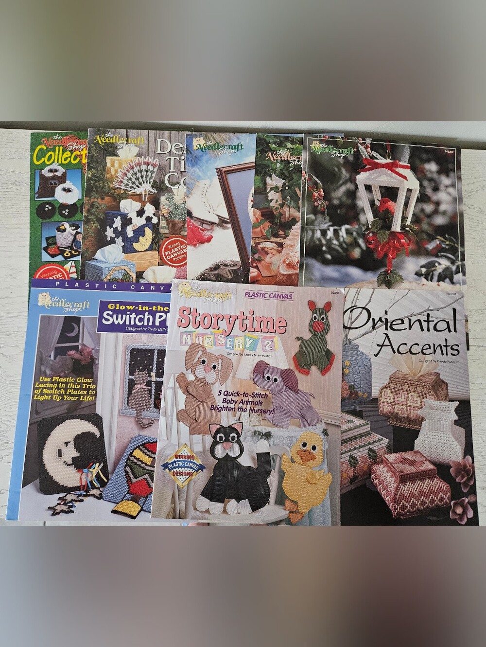 Vtg 90s The Needlecraft Shop Plastic Canvas Book Calendars Holiday Nursery Lot 8